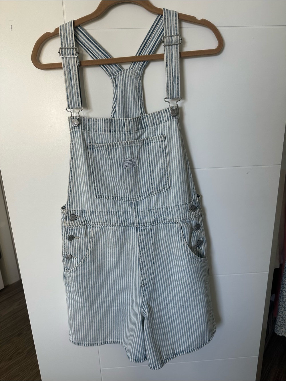 Blue and white Striped vintage Levis Overalls Shortalls